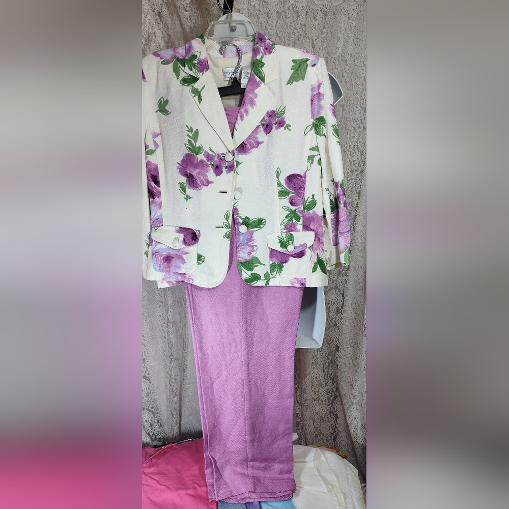 3 Pcs Emma James Set Lavender Jacket Tank And Pant